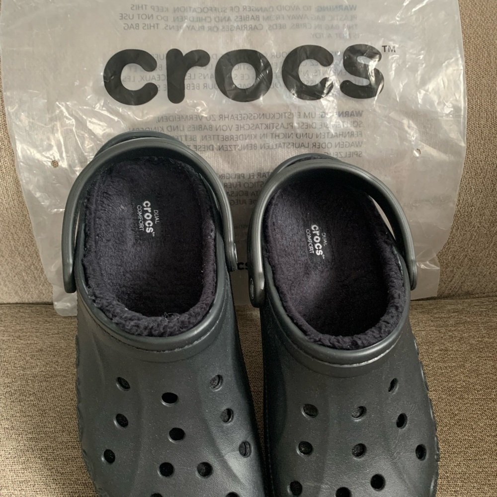 Crocs Black Lined Clogs